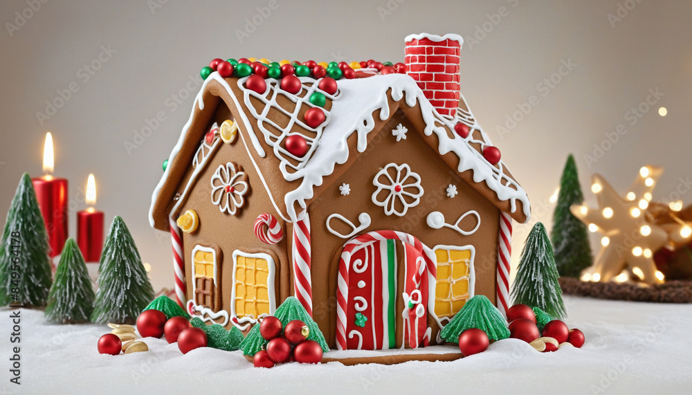Festive Gingerbread House Holiday Banner Perfect for Christmas Celebration Festive Gingerbread House Holiday Banner Perfect for Christmas Celebration