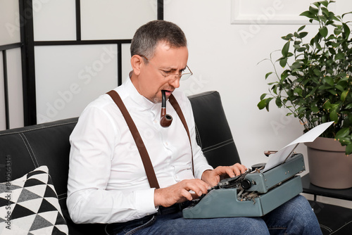 Thoughtful mature man with ...