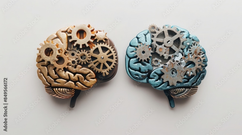 Human and AI brains with interlocked gears, symbolizing equal roles in AI ethics machinery. Equality in ai ethics Human and AI brains with interlocked gears, symbolizing equal roles in AI ethics machinery. Equality in ai ethics