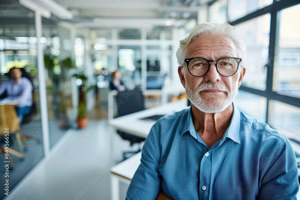 Active Senior in Modern Office Environment Active Senior in Modern Office Environment