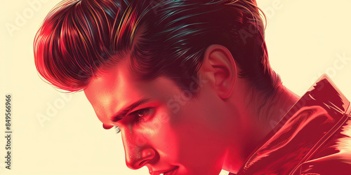 Hairstyle (Greaser Hair): A figure with greaser-style hair, representing the popular hairstyle of the 1950s