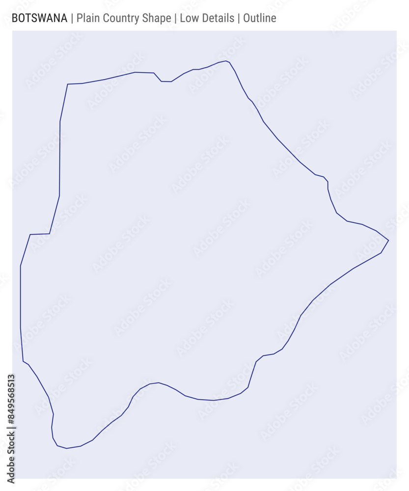 Botswana plain country map. Low Details. Outline style. Shape of Botswana. Vector illustration. Botswana plain country map. Low Details. Outline style. Shape of Botswana. Vector illustration.