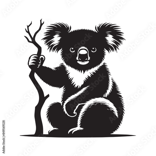 Koala Silhouette Vector Art Illustration
