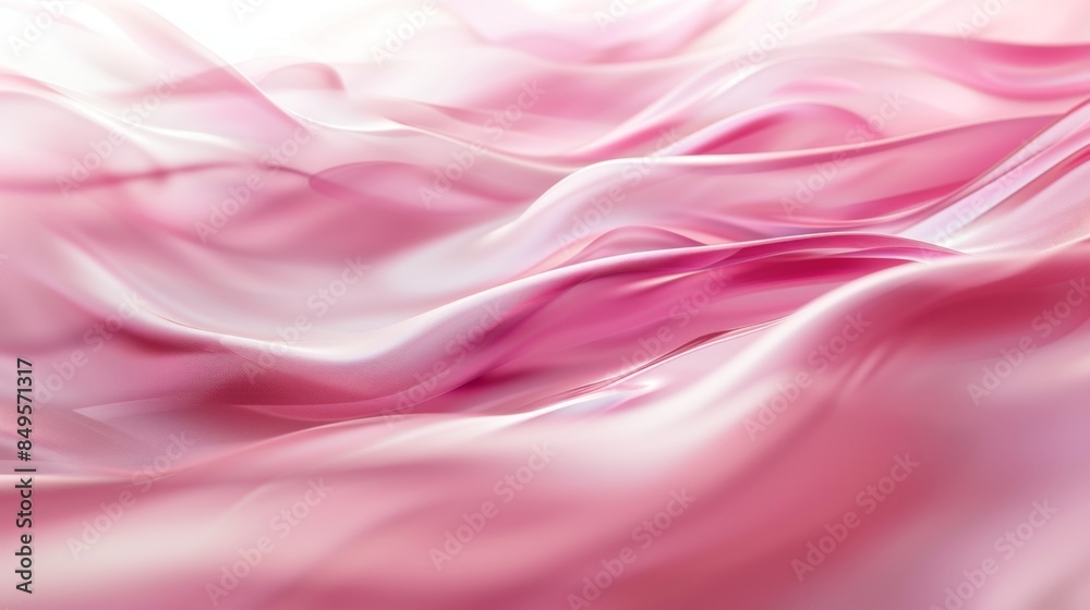 Obraz premium Pink Silk Waves Background, Generative AI