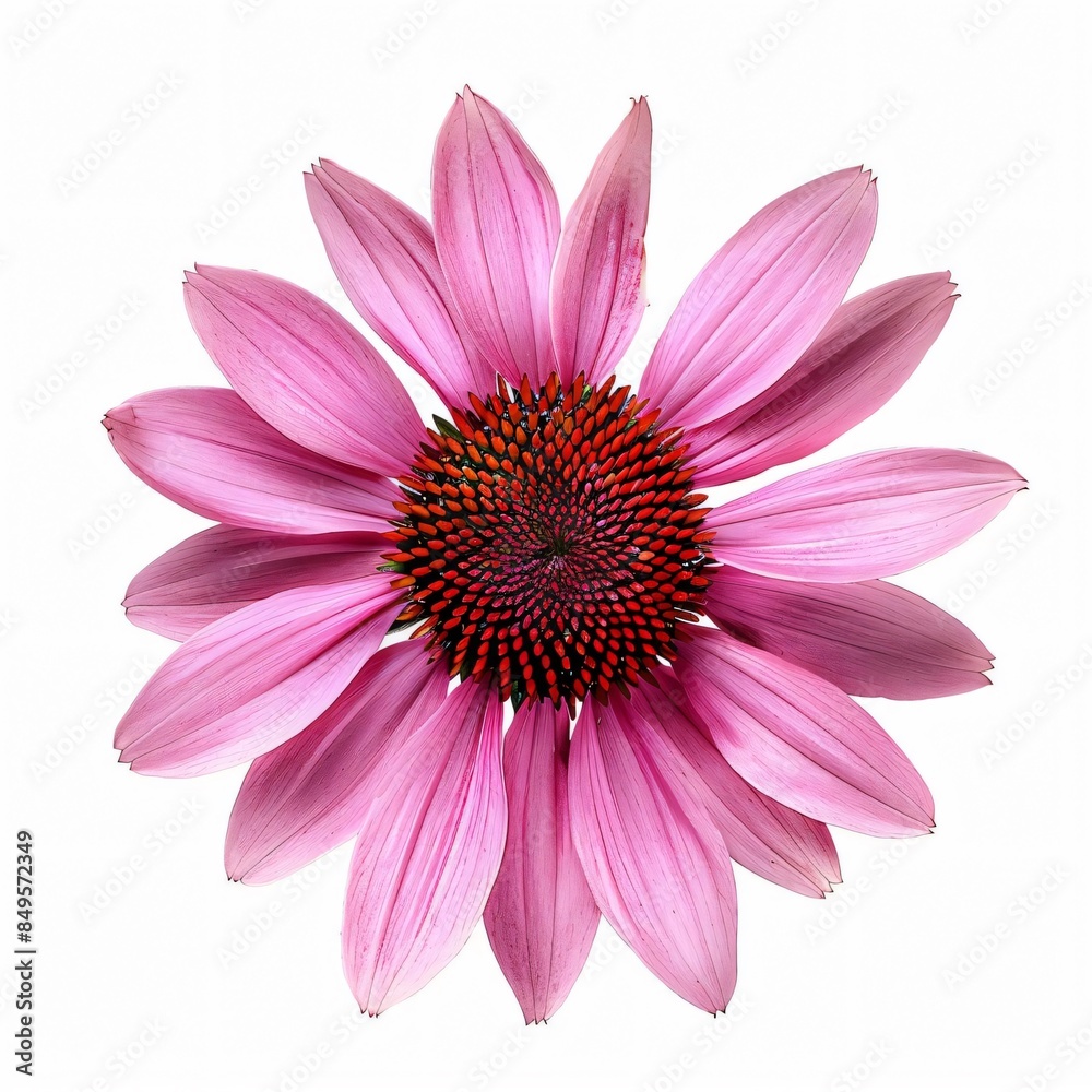 A photo of a echinacea, isolated on a white background for clear png image A photo of a echinacea, isolated on a white background for clear png image