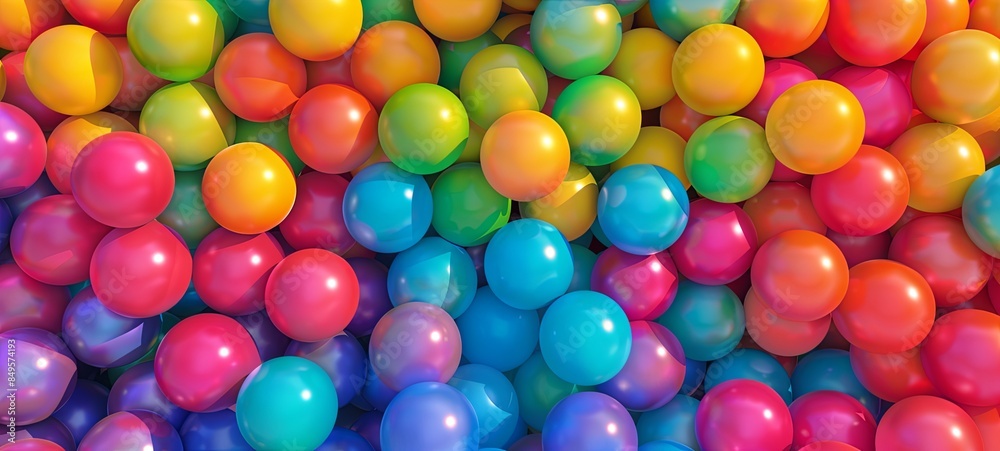 Lots of rainbow gradients of random bright soft balls on the background. Colorful background made of balls for a children's area or children's playroom. Lots of rainbow gradients of random bright soft balls on the background. Colorful background made of balls for a children's area or children's playroom.