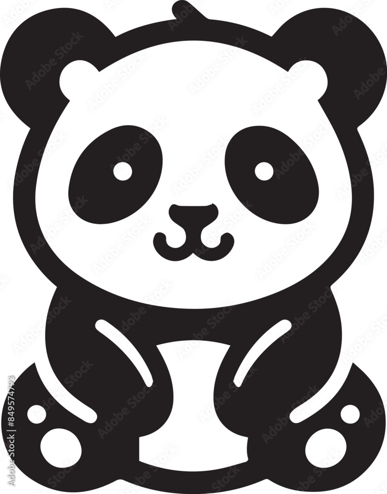 Vector illustration of panda isolated on white background