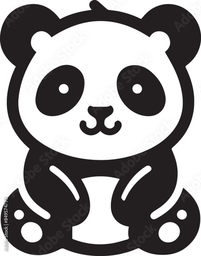 Vector illustration of panda isolated on white background