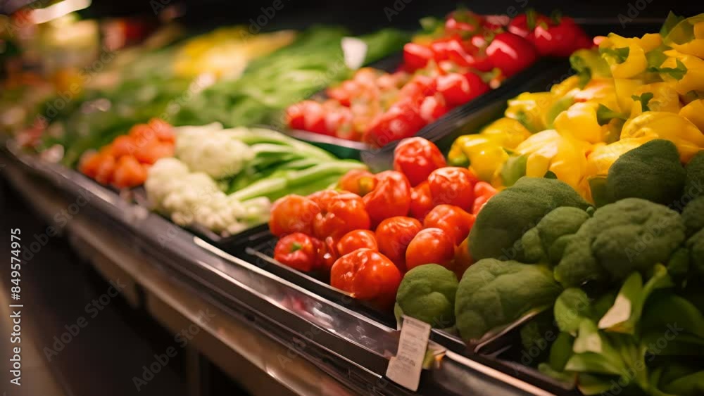 Supermarket Fresh Produce Aisle Display Supermarket Fresh Produce Aisle Display
