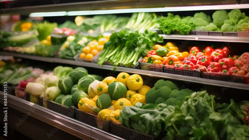 Supermarket Display of Organic Fresh Produce Supermarket Display of Organic Fresh Produce