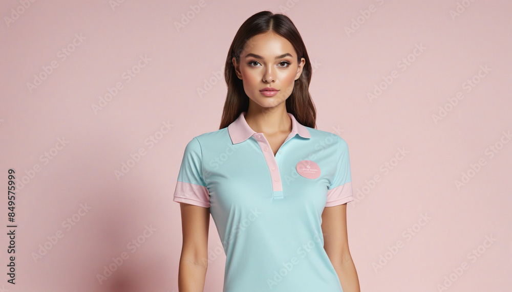 Obraz premium Pastel Dreams: Three-Dimensional Polo Shirt Design Templates Infused with Candy Floss Playfulness and Elegant Precision
