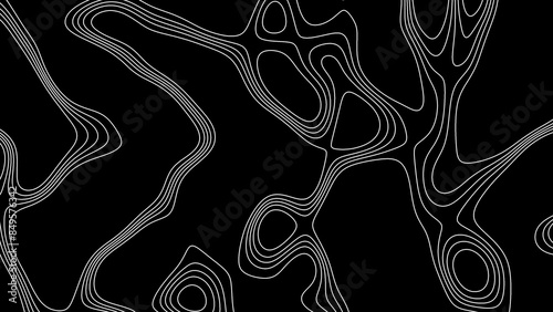 Fractal lines background. Topographic map like abstract backdrop