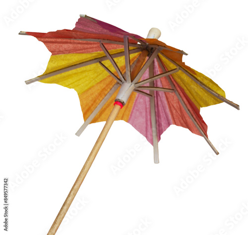 Obraz na płótnie Paper umbrella with orange and yellow atop w salonie