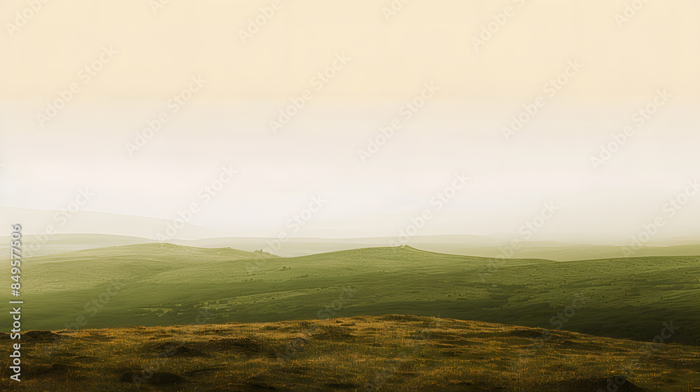 A mountain range with a foggy, misty atmosphere A mountain range with a foggy, misty atmosphere
