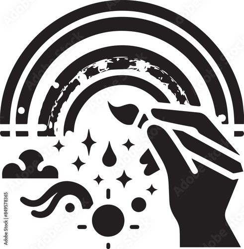 Vector illustration of rainbow icon