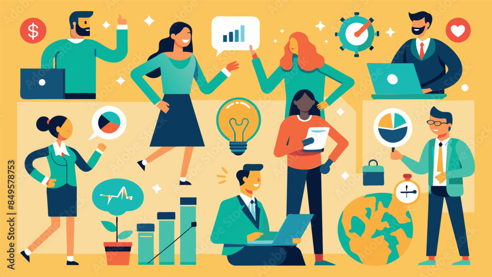 Business Concept illustrations. Mega set. Collection of scenes with men and women Business Concept illustrations. Mega set. Collection of scenes with men and women