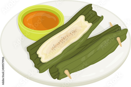 Indonesian Food Otak-otak Illustration photo