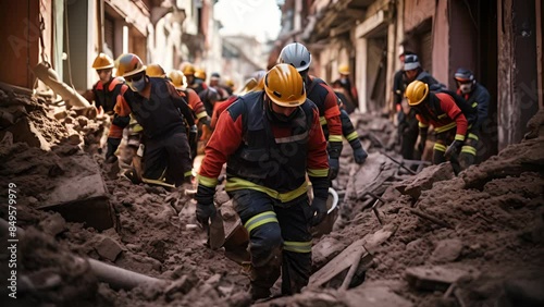 Rescue Mission in Destroyed City: Earthquake Emergency Response photo