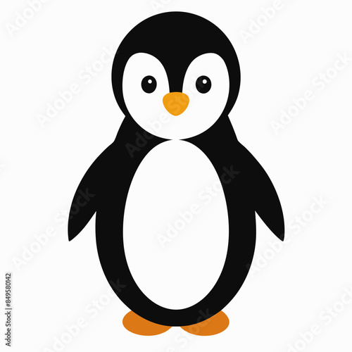 Penguin cub animal, match background,flat style,vector art  © Rashed Rana