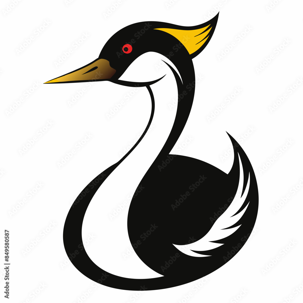Eared Grebe animal vector illustration svg file Eared Grebe animal vector illustration svg file
