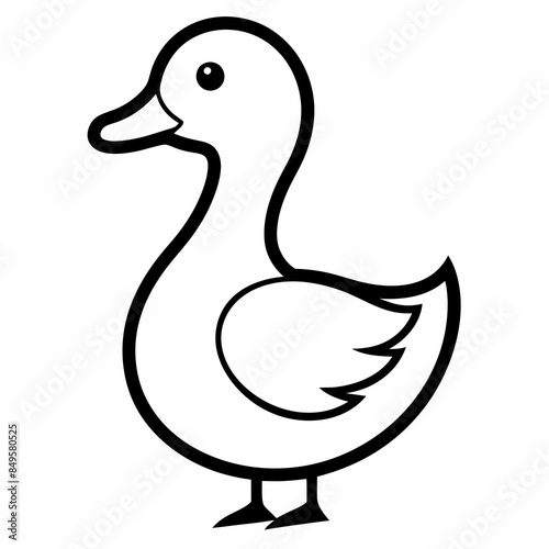  Solid black outline duck animal vector svg