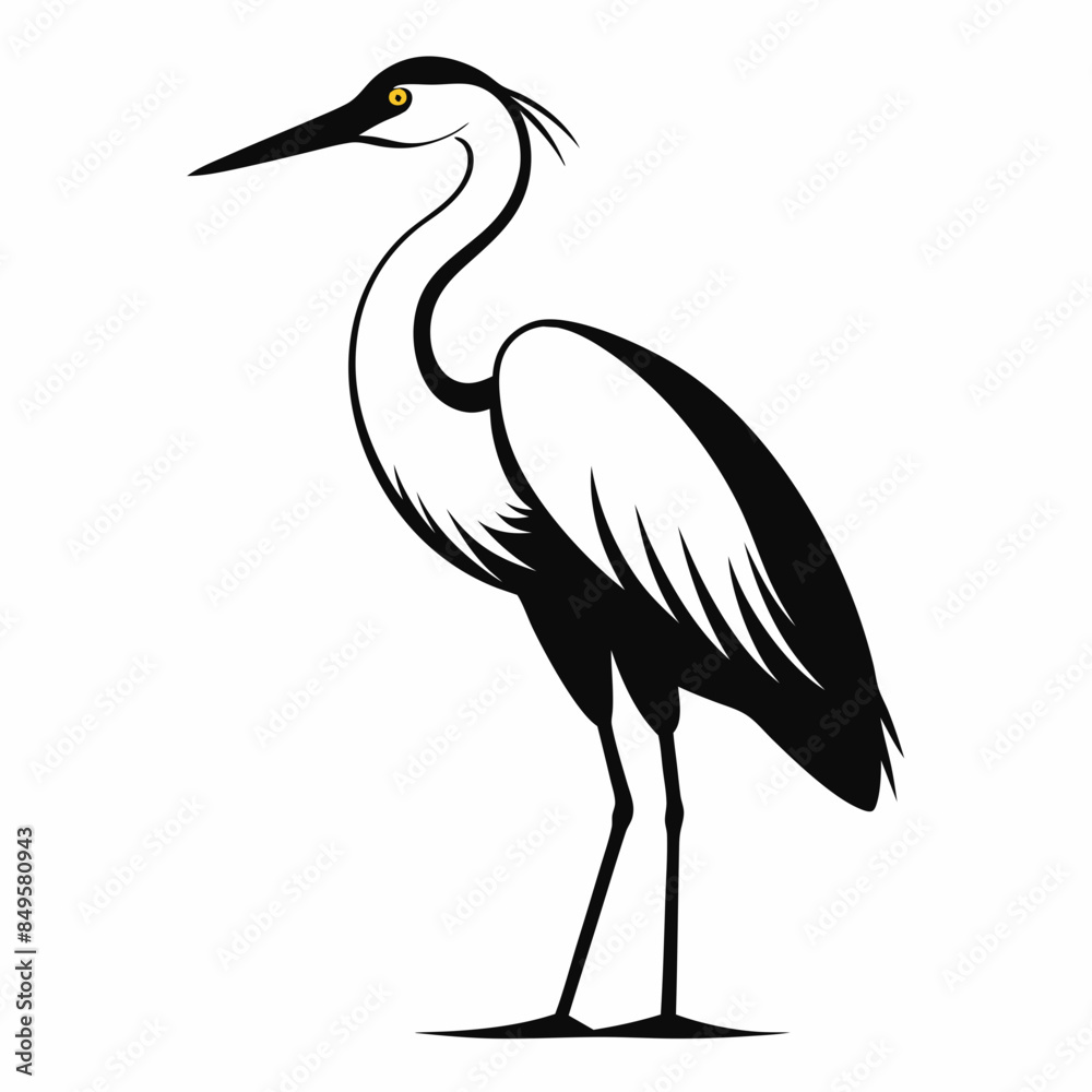 Solid black outline Great Egret animal vector svg Solid black outline Great Egret animal vector svg