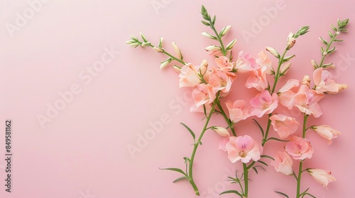 Snapdragon, isolated on a pastel background for blank background graphic resources © Thanakrit