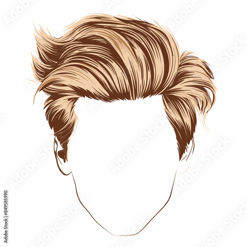 Trendy Men's Hairstyle Vector Illustration