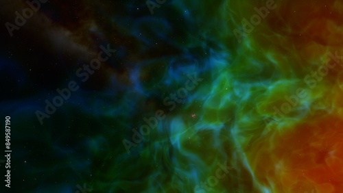 Planetary nebula in deep space. Abstract colorful background 