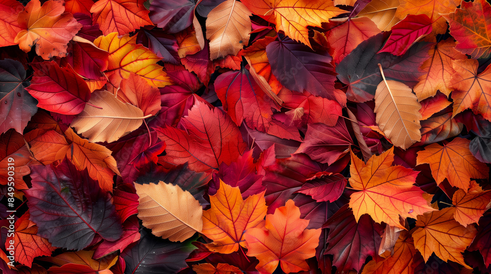 Red autumn leaves background Red autumn leaves background