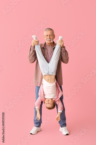 Grandfather with his happy ...