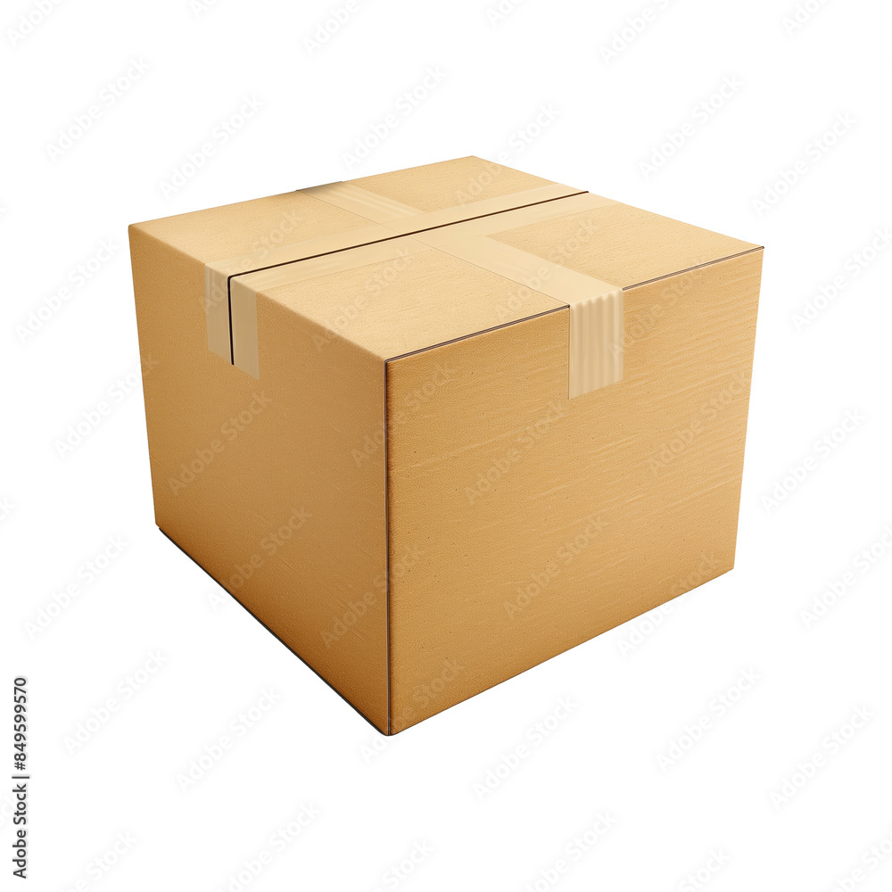 Cardboard box on transparent background Cardboard box on transparent background