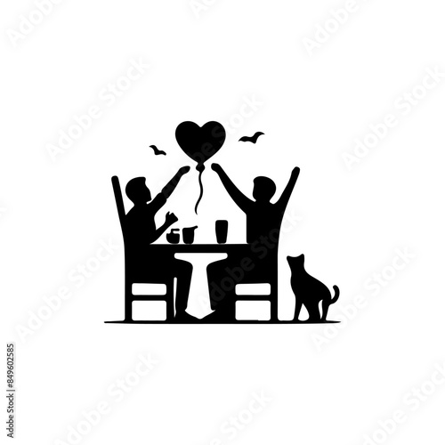 Happy friendship day vector silhouette logo. 