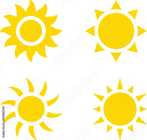 sun icon set. Summer sunlight icon. sun for web icons. solar isolated icon. sunshine sun icon vector illustration icons