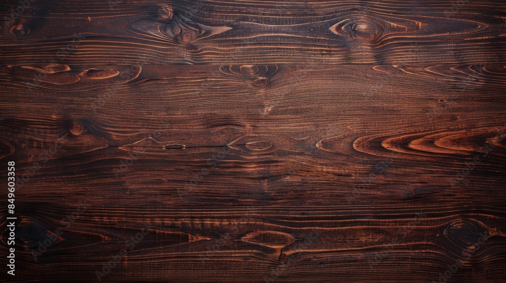 Naklejka premium Dark Wooden Texture Background, Generative AI