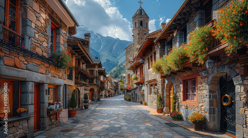 andorra in the alps as beautiful scene created with Generative AI technology