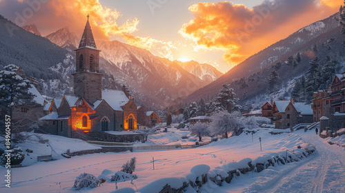 andorra in the alps as beautiful scene created with Generative AI technology