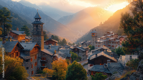 Capture the grandeur of Andorra la Vella created with Generative AI technology