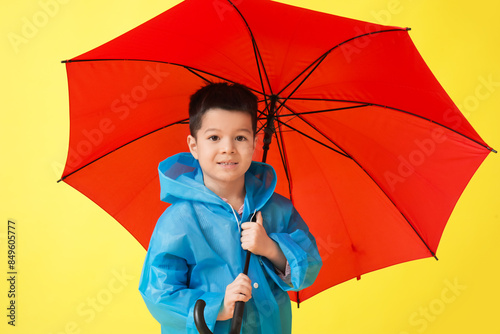 Cute little Asian boy with ...