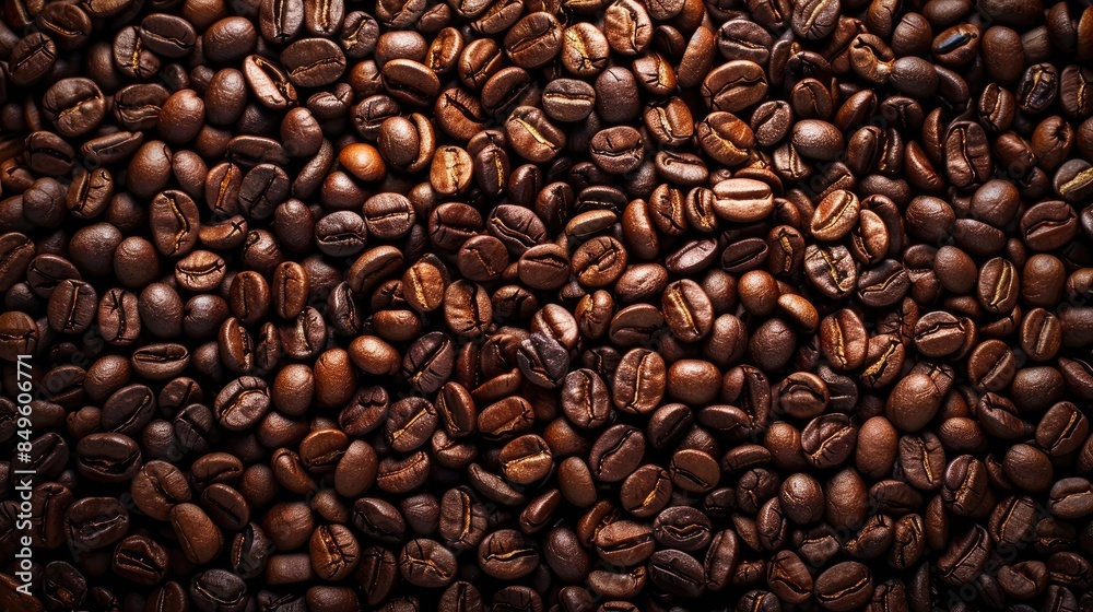 Fototapeta premium Brown background of coffee beans