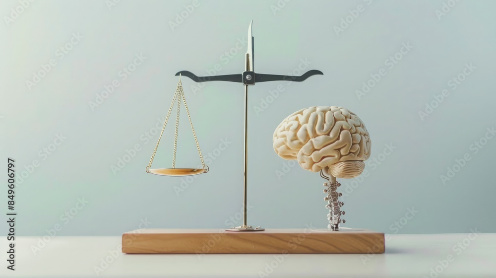 Photo inspiration: Visual Reference: Balanced Scale With Human Brain And AI Chip Representing Fairness