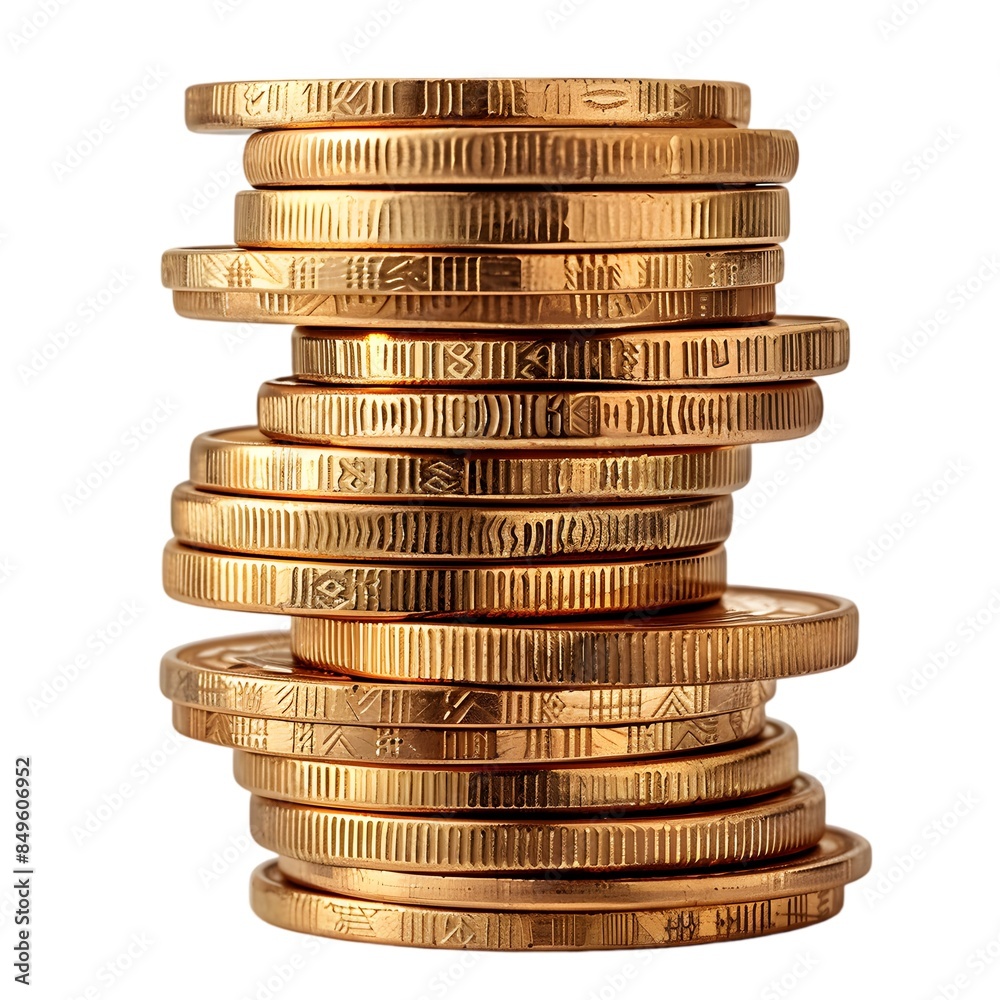 Stack of Golden Coins On White Background Stack of Golden Coins On White Background