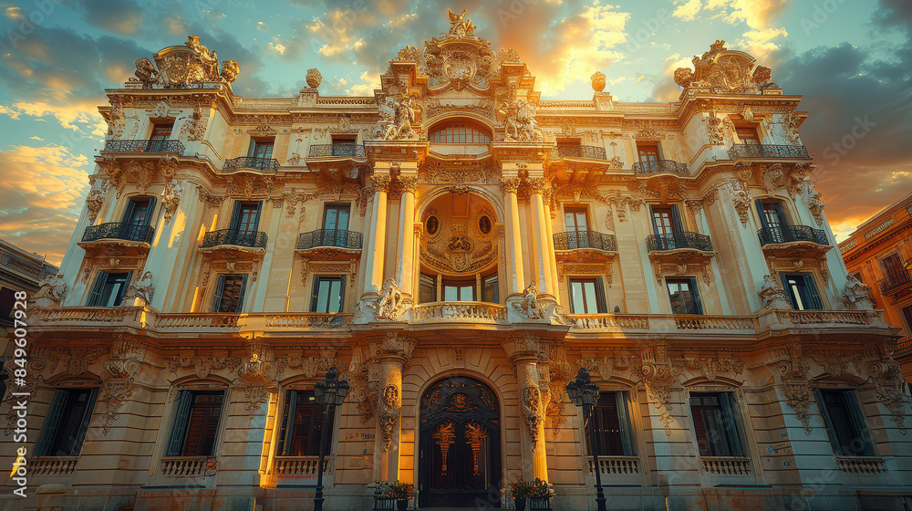 Obraz premium Capture the grandeur of Barcelona, Spain created with Generative AI technology