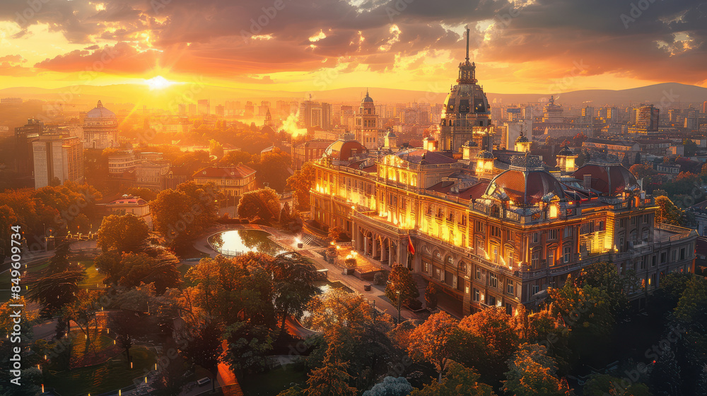 Fototapeta premium Capture the grandeur of Belgrade, Serbia created with Generative AI technology