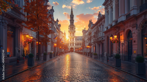 Capture the grandeur of Brussels, Belgium created with Generative AI technology