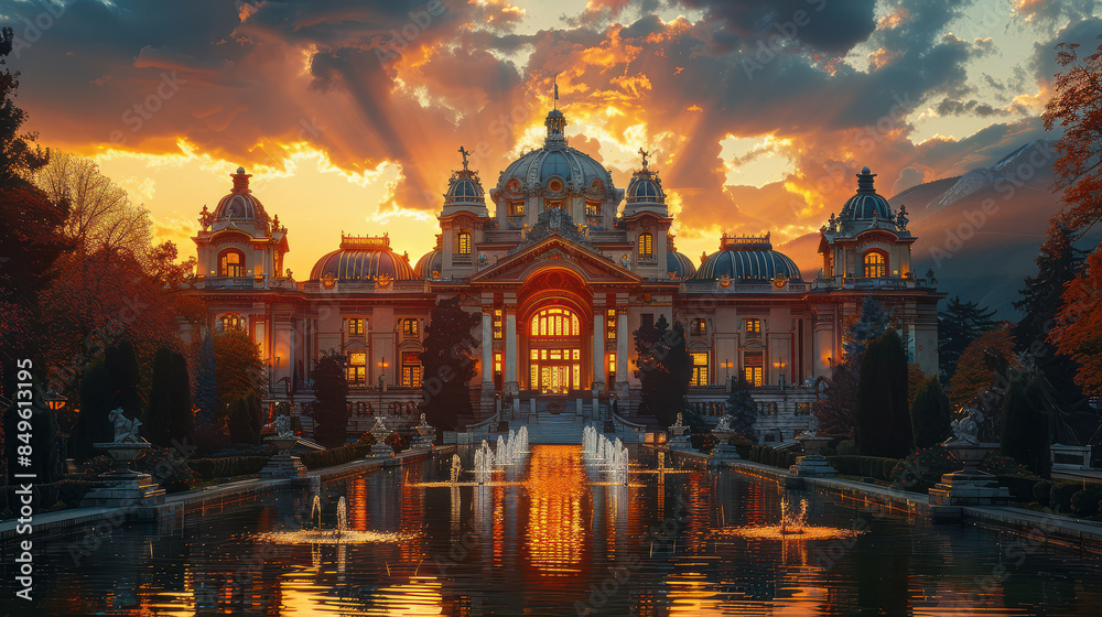 Capture the grandeur of Bucharest, Romania created with Generative AI technology