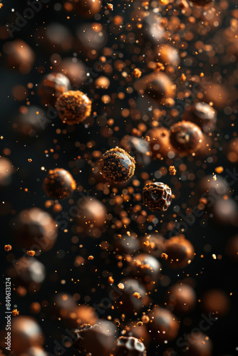 Whole Peppercorns in Motion