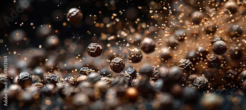 Obraz  z motywem Peppercorns on Black Background