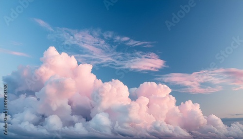 Obraz na płótnie blue sky with pink clouds w salonie