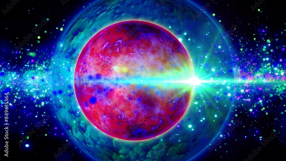 bright planet rotates against the background of the galaxy
bright planet rotates against the background of the galaxy